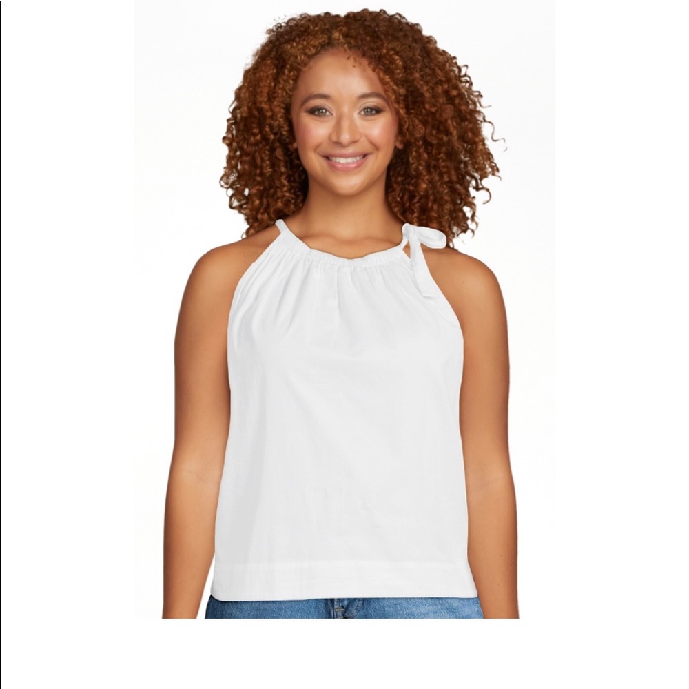 Side tie neck top